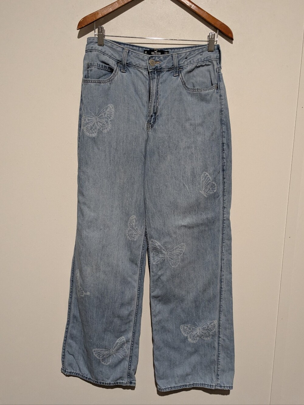 Hollister 6R Butterfly Jeans Wide Leg High Rise 28